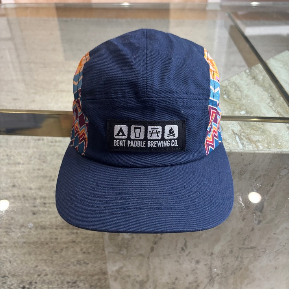 Bent Paddle Brewing Co 5 Panel Hat Unisex OSFM Navy Blue Excellent Camper Cap